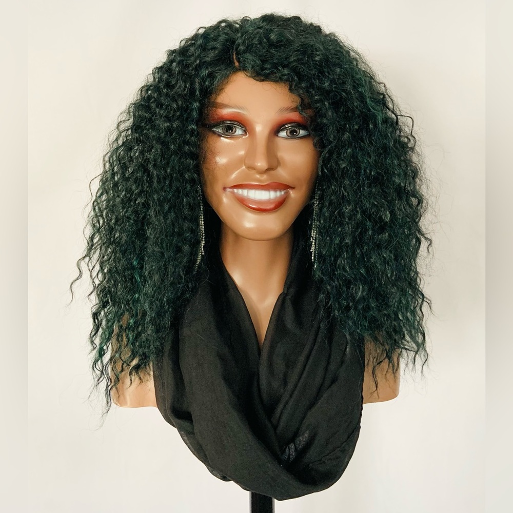 🤩 Bundle & Save at 2/$60 - A Voluptuous Black & Green Synthetic Wig  🙌